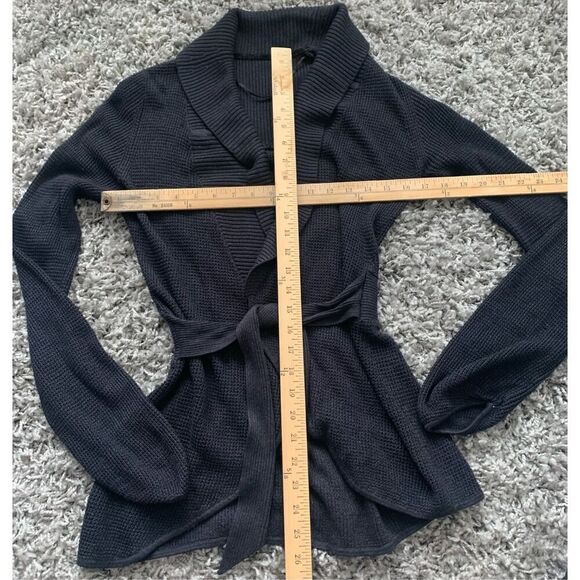 07 LULULEMON GRAY DANCE PULSE CASHMERE BLEND tie wrap CARDIGAN SWEATER small - Picture 4 of 4